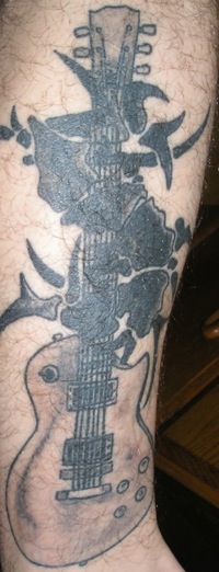 Les Paul leg tattoo Les Paul leg tattoo